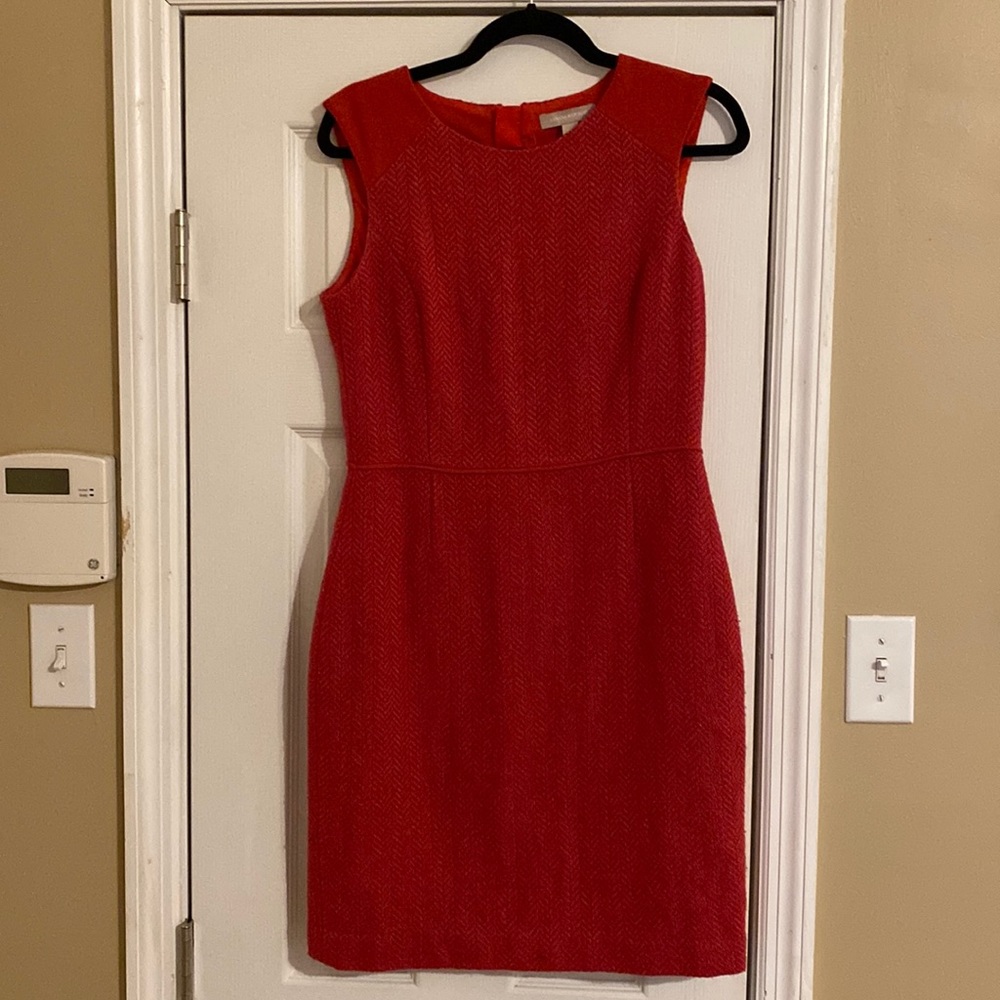 Banana Republic Pink and Orange Tweed Dress 6